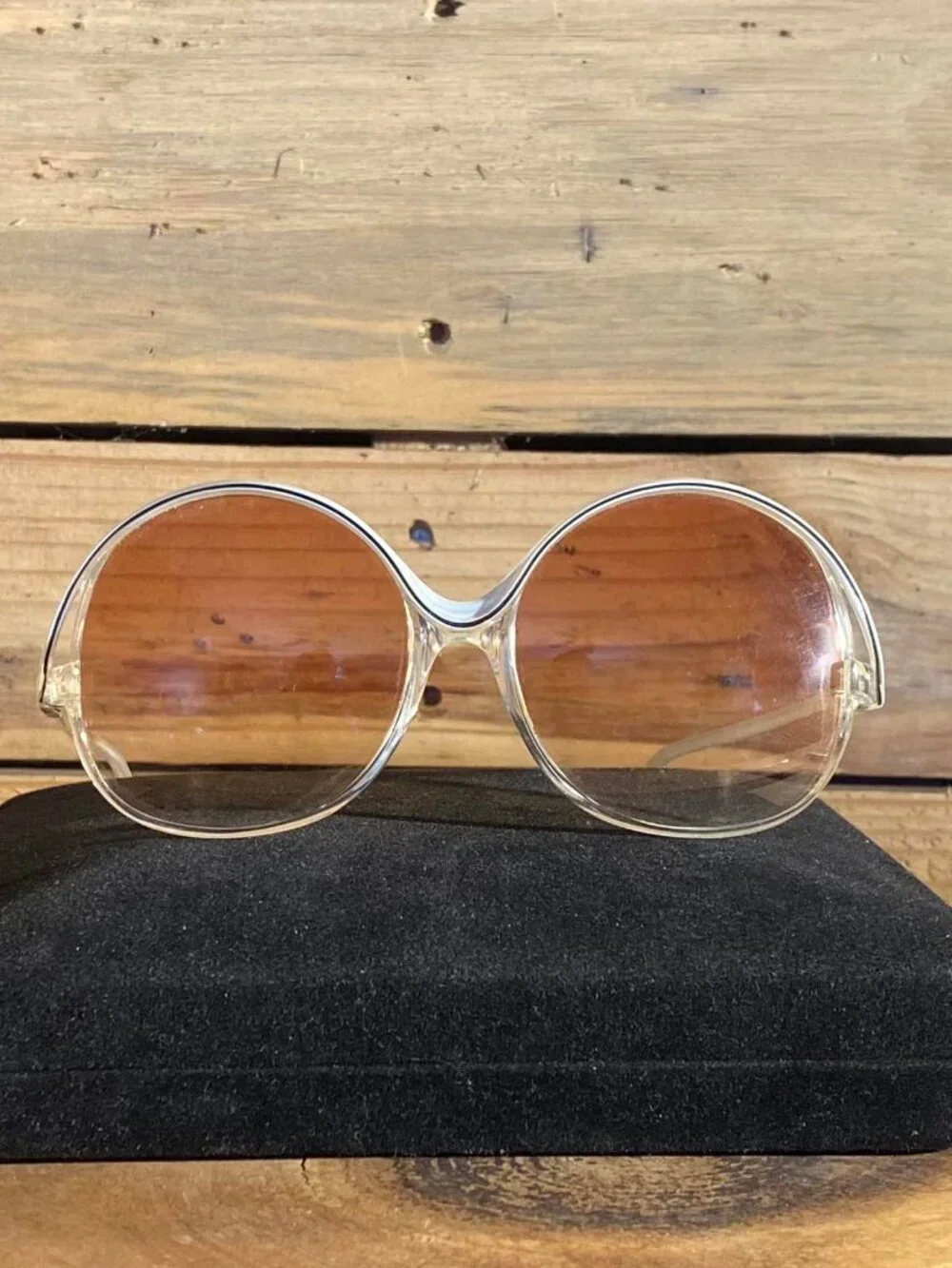 Vintage 1980s  Round Ultra Light Oversize Sunglasses